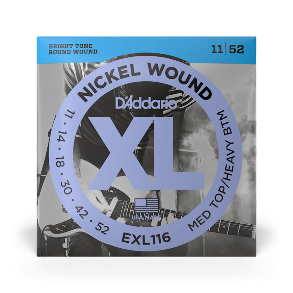D'Addario EXL116 Nickel Wound Electric Guitar Strings, Medium/Heavy, .011-.052
