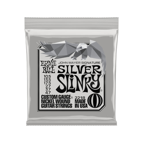 Ernie Ball John Mayer Silver Slinky Nickel Wound Electric Guitar Strings, 10.5-47