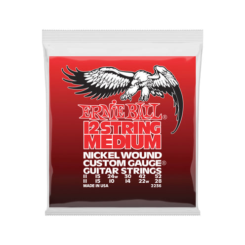 Ernie Ball Medium 12-String Nickel Wound Electric Guitar Strings, 11-52