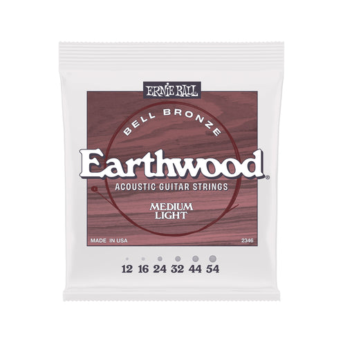 Ernie Ball Earthwood Medium Light Bell Bronze Acoustic Guitar Strings, 12-54
