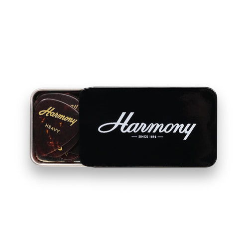Harmony Celluloid Tortoise Standard Guitar Pick, Heavy, 12-Pick Tin