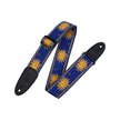 Levy's MPJG 2inch Woven Guitar Strap, Yellow-on-Blue Sun Motif