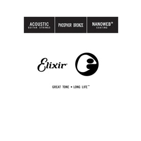 Elixir 14122 Nanoweb Phosphor Bronze Acoustic Guitar Single String, .022