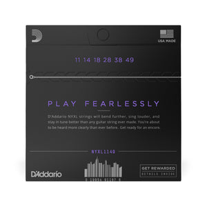 D'Addario NYXL1149 NYXL Nickel Wound Electric Guitar Strings, Medium, 11-49
