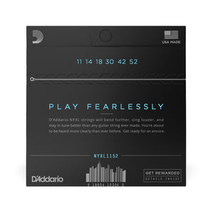 D'Addario NYXL1152 NYXL Nickel Wound Electric Guitar Strings, Medium Top/Heavy Bottom, 11-52