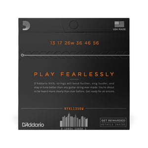 D'Addario NYXL1356W NYXL Nickel Wound Electric Guitar Strings, Medium Wound 3rd, 13-56