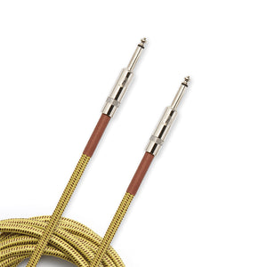 D'Addario PW-BG-10TW Braided Straight to Straight Instrument Cable, 10 Feet, Tweed