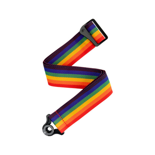 D'Addario 50mm Auto Lock Locking Polypro Guitar Strap, Rainbow