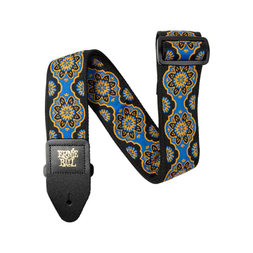 Ernie Ball Classic Jacquard Bass/Guitar Strap, Blue Kaleidoscope