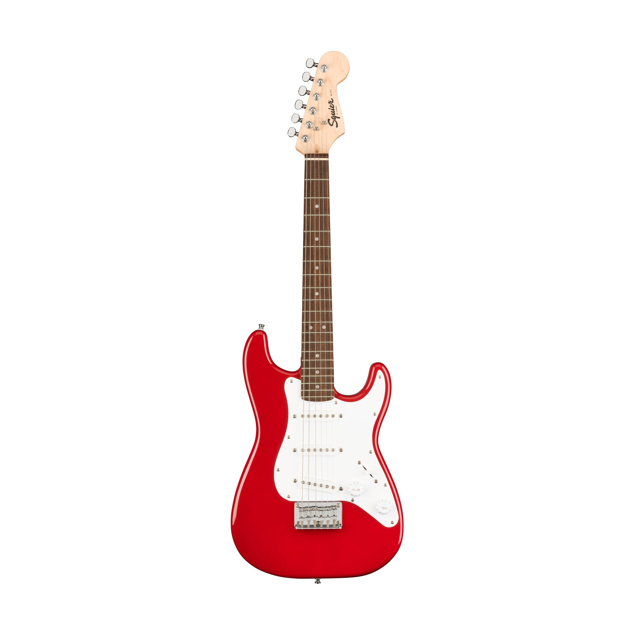 Squier Stratocaster レッドエレキギター Squier Mini Stratocaster Electric Guitar, Laurel FB, Dakota Red