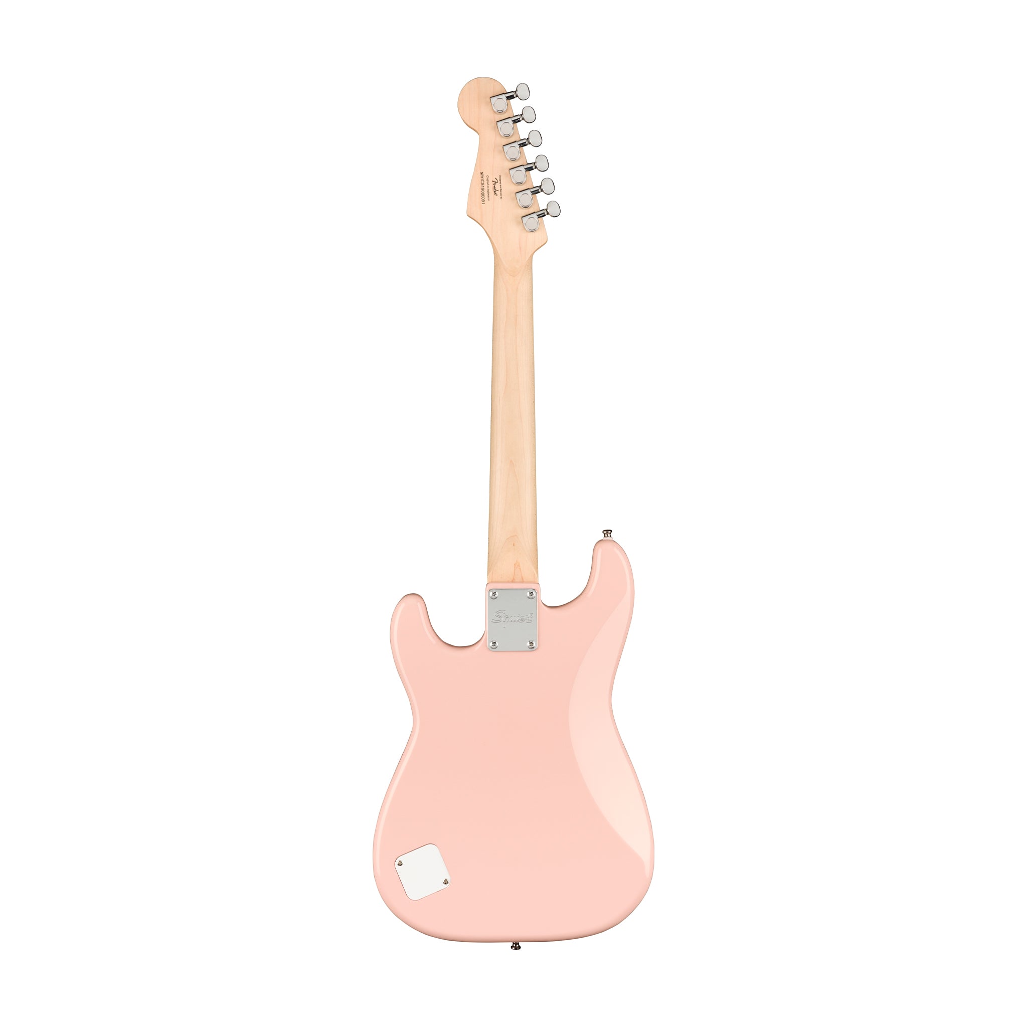 Squier Mini Stratocaster Electric Guitar, Laurel FB, Shell Pink