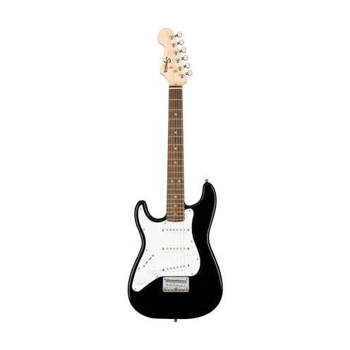 Squier Mini Stratocaster Left-Handed Electric Guitar, Laurel FB, Black