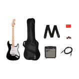Squier Sonic Stratocaster Pack w/Gig Bag, Maple FB, 10G, 230V UK, Black