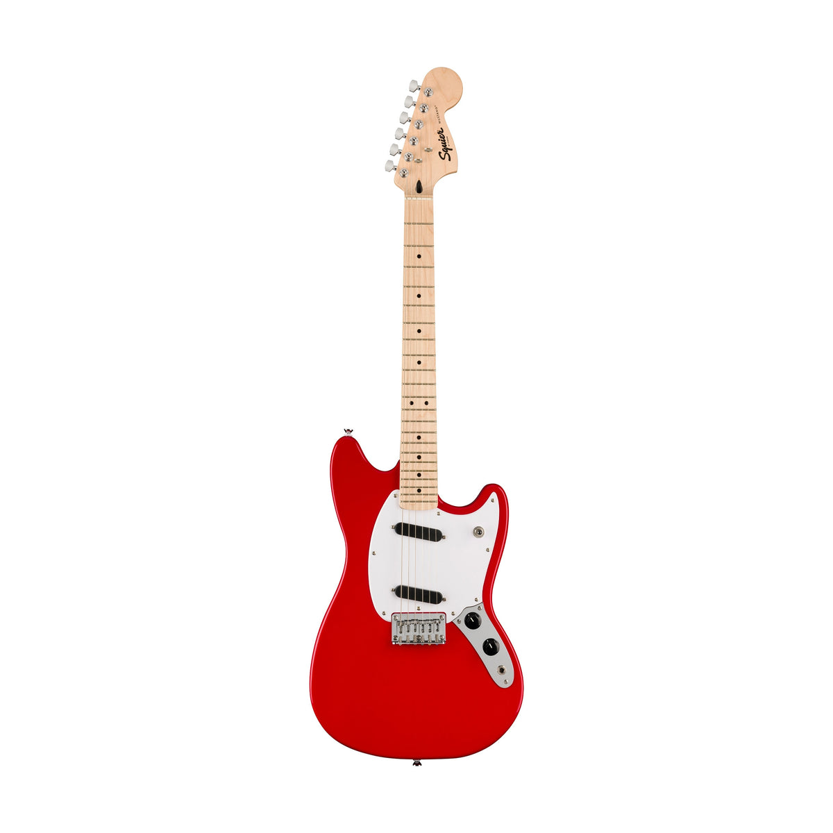 Squier Sonic Mustang Electric Guitar w/White Pickguard, Maple FB