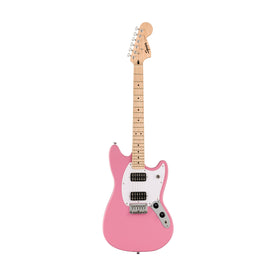 Squier Sonic Mustang HH Electric Guitar w/White Pickguard, Maple FB, Flash Pink