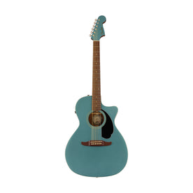 Fender California Newporter Player Medium-Sized Acoustic Guitar, Walnut FB, Tidepool