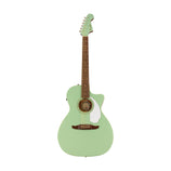 Fender California Newporter Player Medium-Sized Acoustic Guitar, Walnut FB, Surf Green