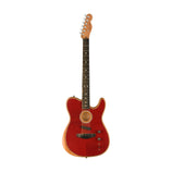 Fender American Acoustasonic Telecaster Acoustic Electric Guitar w/Bag, Ebony FB, Crimson Red