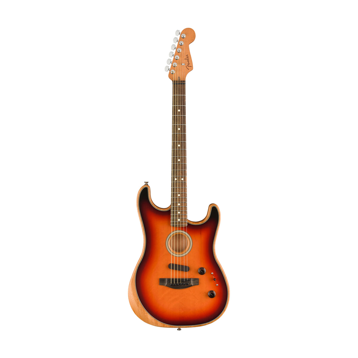 ギター Fender USA acoustasonic stratocaster Fender American Acoustasonic Stratocaster - Ebony, Black Guitar