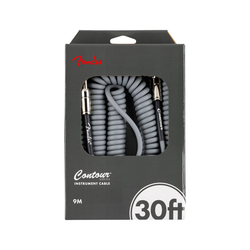 Fender 30FT Contour Series Coil Instrument Cable, Inca Silver