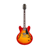 Heritage Custom Shop Core Collection H-535 Electric Guitar with Case, Dark Cherry Sunburst, Artisan Aged