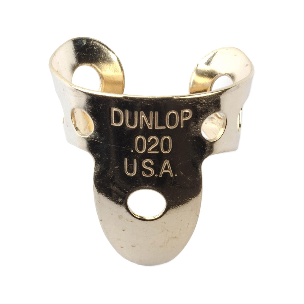 Jim Dunlop 371R.020 Brass Mini Finger Picks, .020inch, 20 Picks Per Tube