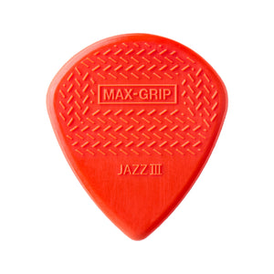 Jim Dunlop 471-3N Max-Grip Jazz III Nylon Pick, 6-Pack