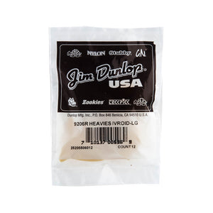 Jim Dunlop 9206 Dunlop Heavies Ivoroid Thumbpicks, Large, 12-Pack