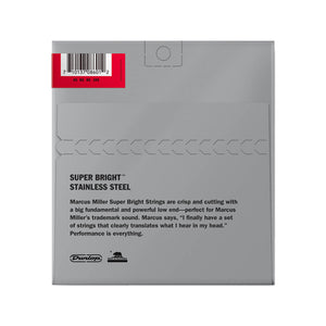 Jim Dunlop DBMMS45105 Marcus Miller Super Bright Bass 4-String Set, 45-105