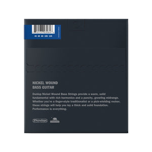 Jim Dunlop DBN45125 Nickel Wound Bass 5-String Set, 45-125