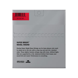 Jim Dunlop DBSBN45105 Super Bright Nickel Wound Bass 4-String Set, 45-105