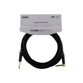 koda plus KIC15RA Straight-Angled Instrument Cable, 15ft, Black