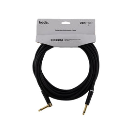koda plus KIC20RA Straight-Angled Instrument Cable, 20ft, Black