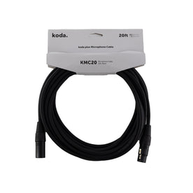 koda plus KMC20 Microphone Cable, 20ft, Black