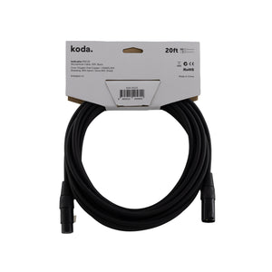 koda plus KMC20 Microphone Cable, 20ft, Black