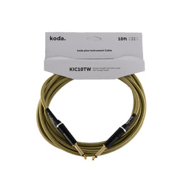 koda plus KIC10TW Straight-Straight Instrument Cable, 10ft, Vintage Tweed