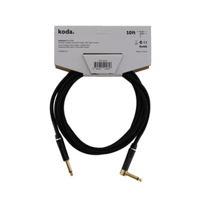 koda plus KIC10TW Straight-Angled Instrument Cable, 10ft, Black Tweed