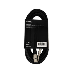 koda essential XLR (Female) to 1/4inch Microphone Cable, 20ft, Black