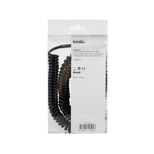 koda plus Coiled Instrument Cable, 30ft, Black