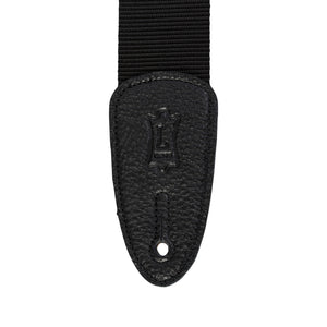 Levy's M8 2inch Heavyweight Polyester Guitar Strap w/Garment Leather Ends, Black