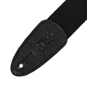 Levy's M8 2inch Heavy Weight Poly with Leather Ends Guitar Strap, Extra Long, Black