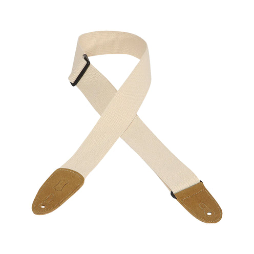Levy's MC8 2inch Cotton with Suede Ends Guitar Strap, Natural