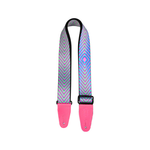 Levys Optical Illusion Guitar Strap, Hot Pink Distortion