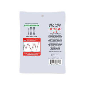Martin MA530T Authentic Acoustic Lifespan 2.0 Phosphor Bronze Acoustic Guitar Strings, Extra Light, 10-47