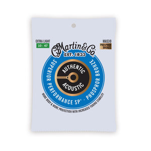 Martin MA530 Authentic Acoustic SP Phosphor Bronze Acoustic Guitar Strings, Extra Light, 10-47
