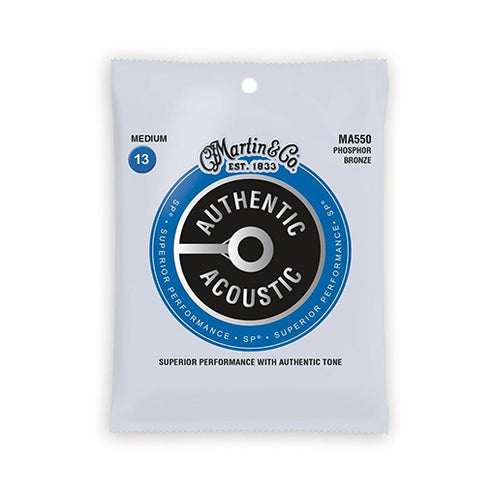 Martin MA550 Authentic Acoustic SP Phosphor Bronze Acoustic Guitar Strings, Medium, 13-56