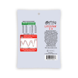 Martin MA500T Authentic Acoustic Lifespan 2.0 Phosphor Bronze Acoustic Guitar Strings, Extra Light 12-String, 10-47