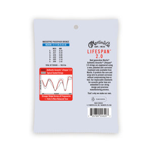 Martin MA550TPK3 Authentic Acoustic Lifespan 2.0 Phosphor Bronze Acoustic Guitar Strings, Medium, 13-56, 3-Pack