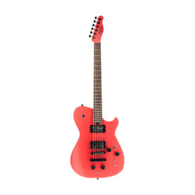 Manson Guitar MB-1 New Era Sustainiac and Fuzz Factory Electric Guitar, Ebony FB, Satin Fire Red