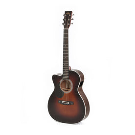 Sigma OMTC-1EL-SB Left-Handed Acoustic-Electric Guitar w/Case